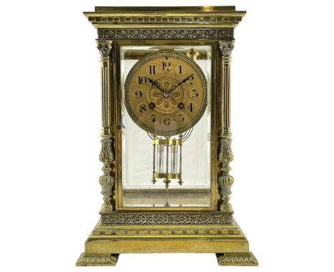 Lloyd Payne & Amiel - Parisian early 20th century four glass mantle clock c1905, with a Samuel Marti 8-day two train movement