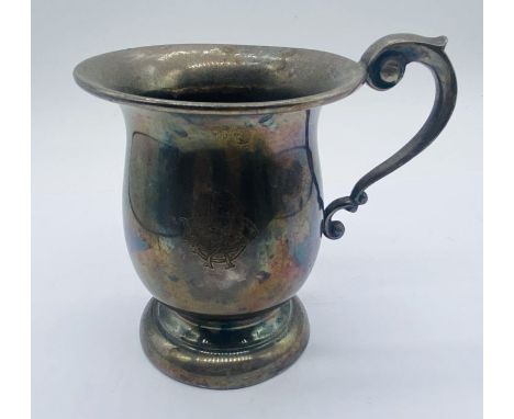 A hallmarked silver Christening tankard, weight 112g