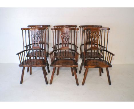 A set of six Welsh comb back chairs.