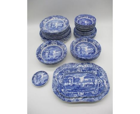 A collection of various Spode Blue Italian plates and bowls etc - all black stamp mark apart from one small platter