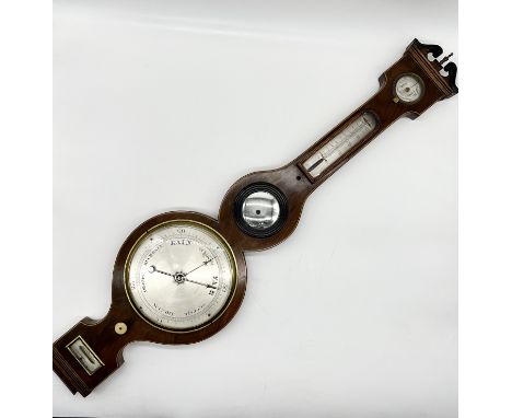 A Georgian inlaid mahogany wheel barometer, by Introvini, 88 St. George Rd Manchester