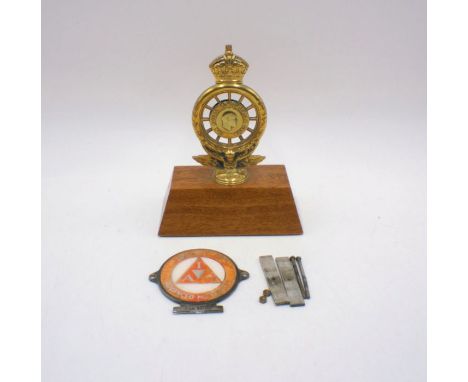 A Royal Automobile Club associates badge, marked 'D2354', along with an Institute Of Advance Motorists car badge, marked 'EAM