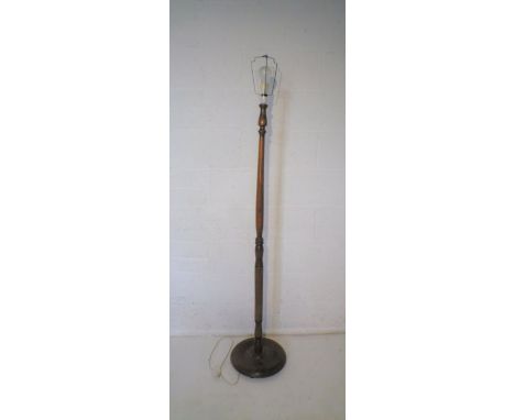 An oak standard lamp
