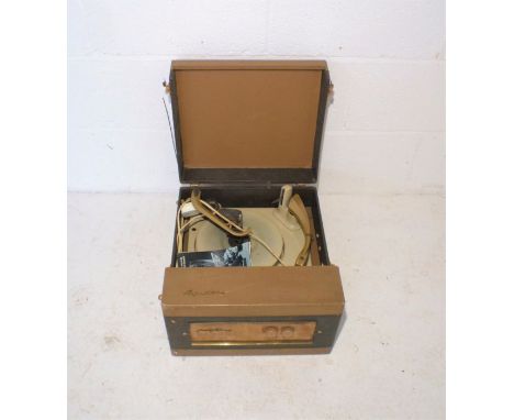 A Regentone Hondy-Gram vintage portable record player.