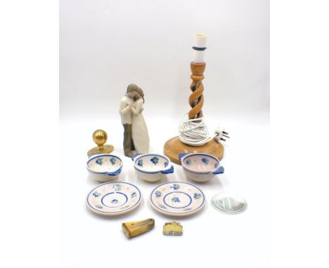 A mixed lot, including a Willow Tree figure - 'Promise', a quantity of Henriot Quimper ceramic dishes and plates, a horn snuf