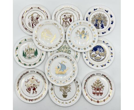 Twelve Spode Christmas plates from 1970-1981