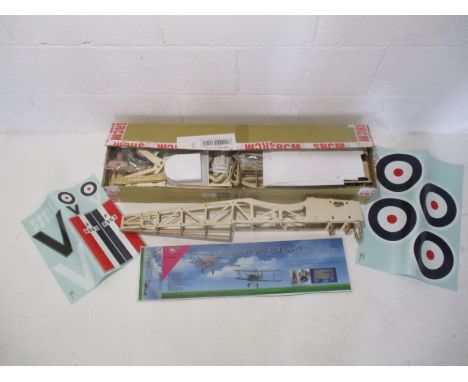 A part constructed Super Flying Model  R.A.F SE5a wooden plane (No.8630K - 1:67 Scale) - no remote or engine