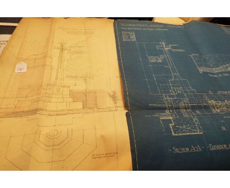 SIR REGINALD BLOMFIELD (1856 - 1942) a design for the cross monument for war cemeteries (later known as the 'Cross of Sacrifi