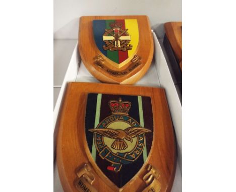 Two wooden shield plaques Women's Auxiliary Air Force and Army Apprentices School
