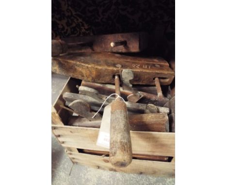 A selection of vintage tools to include clamps etc