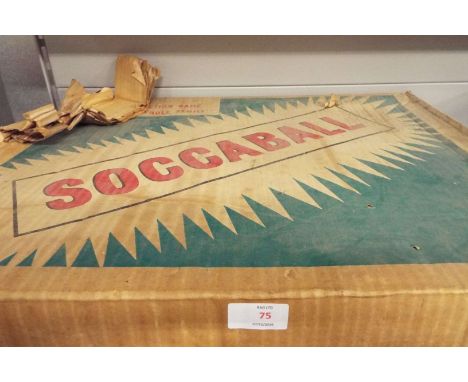 A vintage table football 'Soccaball' in original box