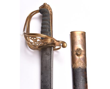 A good Vic 1822 pattern Infantry Officer’s sword to the 45th Regiment,  broad pipe back blade 31½” x 1-3/8" at the forte, by 