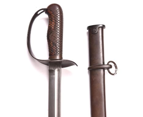 A Japanese model 1899 type 32 Cavalry sword,  blade 30" with very small indistinct arsenal marks and number 87591; steel hilt