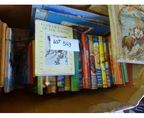 Box of vintage children’s books, 1950’s, all good cond, many with dust jackets.
