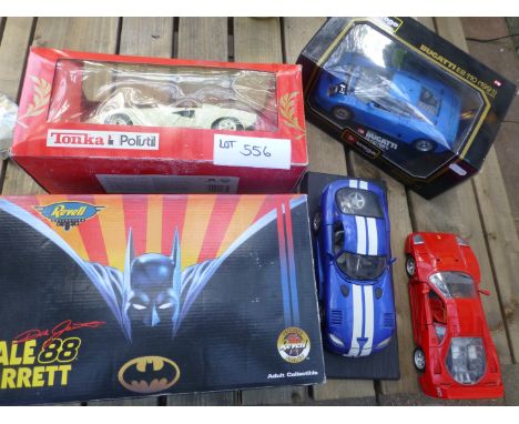 Large scale – Dale Jarrett 88 1:18, Batman – Revell, Tonka – Polistil, Burago – Bugatti, EB110 plus 2 unboxed die-cast models