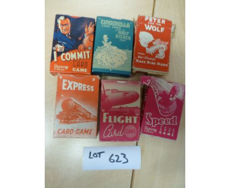 Playing card games x 6, incl Cinderella, Peter & The Wolf – Walt Disney, Speed, Flight, Express, I Commit, all good cond.