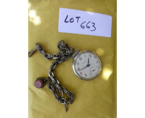 Pocket watch with chain, Westclox – vintage.