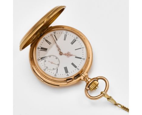 Taschenuhr/Savonnette m. Repetition,Schweiz um 1920. 18 kt RG. Handaufzug. 3 Golddeckel. Repetition. Gehäuse-Nr. 2184. Werk b
