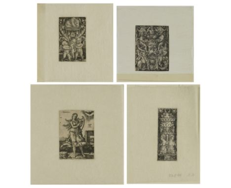 4 Radierungen Heinrich Aldegreverum 1502 Paderborn - 1555/61 Soest "Gaudium" 1549 in der Platte monogr. AG, dat. 1549, nummer