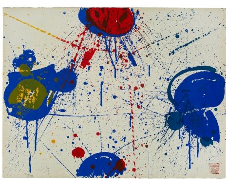 Farblithographie Sam Francis1923 San Mateo - 1994 Santa Monica "The Upper Red" u. re. m. d. Signaturstempel Exemplar 131/300,