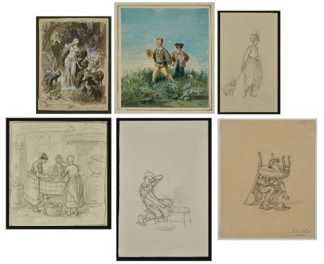 21 Zeichnungen/Aquarelle/SkizzenAlbert Hendschel 1834 Frankfurt - 1883 Frankfurt "versch. Darstellungen" teils m. Smmlungstem