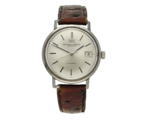 Herrenarmbanduhr IWC Schaffhausen,Schweiz 1970er Jahre. Stahl. Automatik. Gehäuse-Nr. 2213861. Werk-Nr. C8541B2177331. Rundes