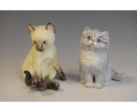 Two Royal Worcester 'Kittens' series figures comprising Blue Persian, and Siamese  