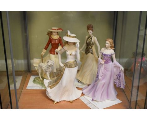 Four Royal Worcester porcelain figures to include Rose-Marie (with certificate), Diana (Golden Ladies), Grace (Premiere Figur