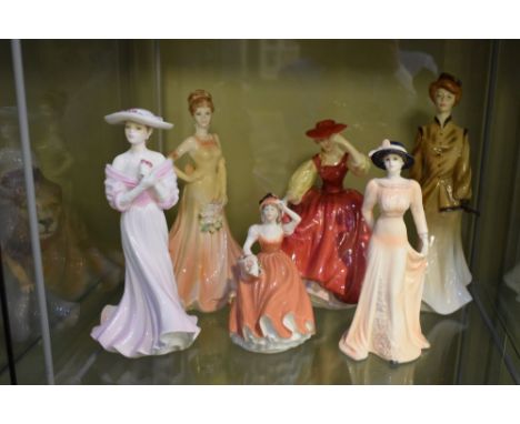 Four Coalport figures comprising Roses of Love, Romance, Andrea, and Loveliest Jasmine 572-2000, together with Royal Doulton 