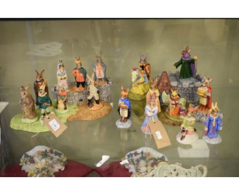 Royal Doulton Bunnykins - Arthurian collection and other figures and Royal Doulton Bunnykins Robin Hood collection figures on