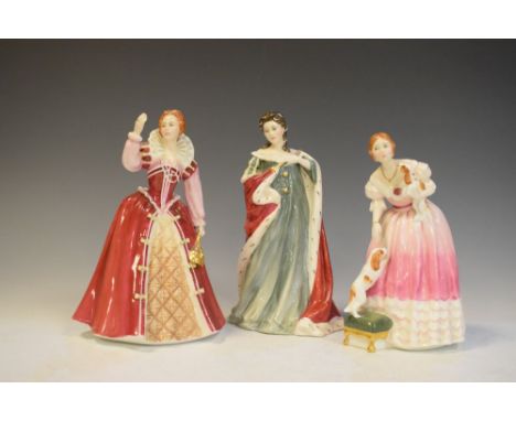 Royal Doulton limited edition 'Queens of the Realm' figures comprising Queen Anne HN3141 (1418/5000), Queen Victoria HN3125 (