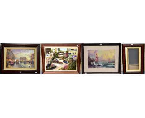 After Thomas Kinkade (American 1958-2012), limited edition canvas prints with hand embellished accents, 'City by the Bay', 3/