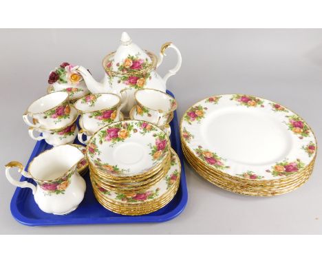 A Royal Albert Old Country Roses pattern part tea and dinner service etc.