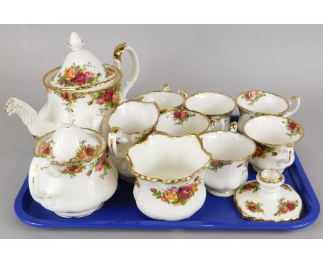 A Royal Albert Old Country Roses pattern part tea service, to include teapot, etc.