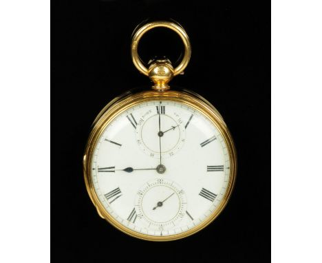 An 18 ct gold cased open faced pocket watch, London 1880, having a fusee movement with engraved backplate for "William Dixon,