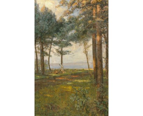 A.J. (Joey) Carter-Wood, (British 1890-1915), "Lingering Sun", a view of the Solway looking towards Criffel, signed, oil on c