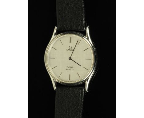 A gentleman's stainless steel Omega De Ville quartz wristwatch with leather strap.   CONDITION REPORT:  The watch appears to 