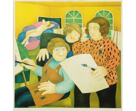 Beryl Cook 1926-2008, "The Art Class", signed in pencil, published in 1979 by Alexander Gallery Publications Limited and with