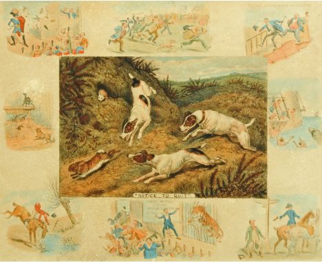 After Frank Paton, five 19th century hunting prints.  Each 20 cm x 25 cm, signed in pencil. 