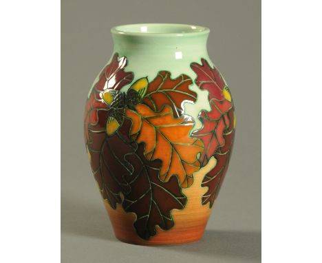 A limited edition Dennis China works vase, designed by Sally Tuffin, dated 2000, in acorn and oak leaf pattern, limited editi