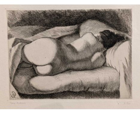 Pierre Dubreuil (French, 1891-1970) Sleeping Nudesigned in pencil lower left - numbered edition 3/30etching21cm x 30cmFrame s