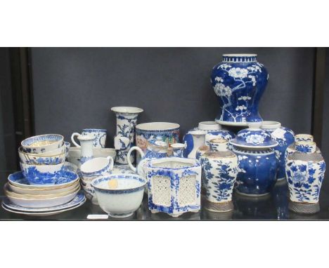 Collection of Chinese and other porcelain, various dates and styles, including jars, plates, tea bowls and saucers, trinket b