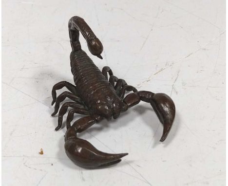 Bronze miniature model of a scorpion. 5 cms. Signed.
