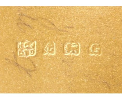 A George V silver cigarette case, of rectangular form with engine engraved decorated and vacant cartouche, Birmingham 1931, 2