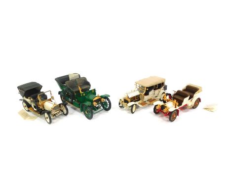 Four Franklin Mint precision diecast model cars, comprising Mercedes Simplex 1904, Rolls Royce 1905, Packard Victoria and Rol