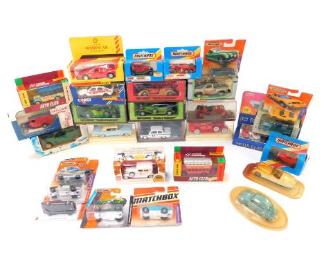 Matchbox Corgi and other diecast, boxed, including Corgi saloon cars, Lotus Cortina 1966 RAC Rally Jim Clark and Brian Melia,