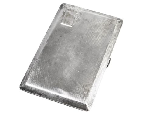 A George V silver cigarette case, with engine turned decoration and vacant cartouche, London 1933, 5.38oz. 