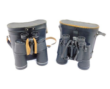 A pair of Tasco 16x50 binoculars, model number 313, cased, together with a pair of Tento USSR binoculars, numbered 002651, ca