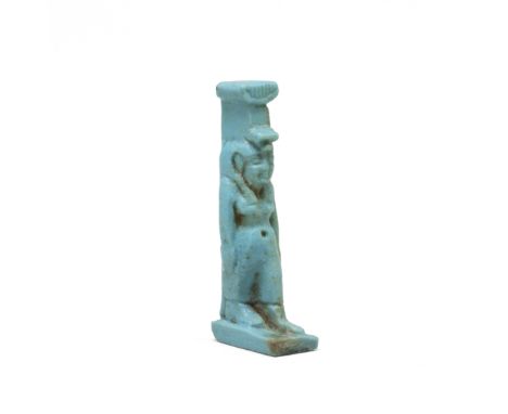  An Egyptian turquoise faience amulet of Nephthys Late Period, circa 664-332 B.C.3.6cm high Footnotes:Provenance:with B.M.S.,