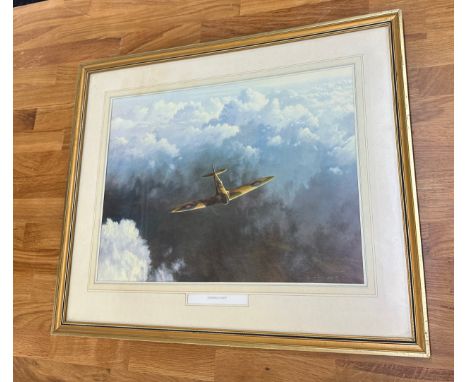 Signed framed evening flight print, approximate measurements: 17 x 21.5 inches 